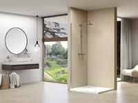 Van Rijn ST01 vaste wand met helder glas 30x200cm RVS