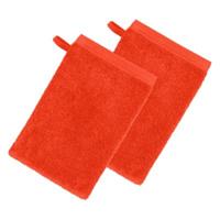 Erwin Müller Waschhandschuh  2er-Pack Frottier Heidenheim orange Gr. 15 x 21