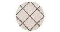 Madrid Impression  Shaggy Rond Design Vloerkleed Creme Hoogpolig- 80 CM ROND