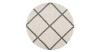 Madrid Impression  Shaggy Rond Design Vloerkleed Creme Hoogpolig- 80 CM ROND