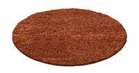 Himalaya Basic Rond Shaggy vloerkleed Terra / Oranje Hoogpolig- 80 CM ROND