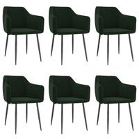 vidaXL Eetkamerstoelen 6 st fluweel donkergroen