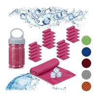 Relaxdays 20 x Kühlendes Handtuch Sportkühltuch Kühlhandtuch Schweißhandtuch Fitness pink