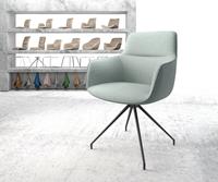 DELIFE Drehstuhl Pejo-Flex Mint Stripes Kreuzgestell konisch schwarz