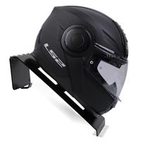 Set: Motorradhelm Halterung HH1 Wandhalterung in schwarz + Reinigungsbürste Motorradkette blau