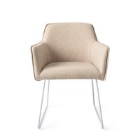 Jesper Home Eetkamerstoel 'Hofu' Slide White, kleur Wild Walnut