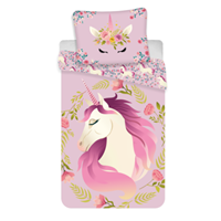 Sweet Home Unicorn dekbedovertrek 140x200 - Flowers | 