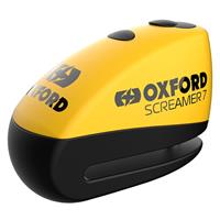 OXFORD Screamer 7 Alarm, Schijfremslot voor de moto, Geel-Zwart