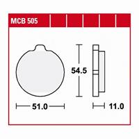 TRW Lucas Bremsbeläge organisch MCB505  51x54,5x11mm