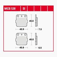 TRW Lucas Bremsbeläge Sintermetall Offroad MCB538SI 45,9x45x