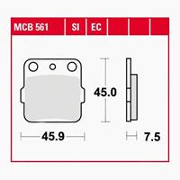 TRW Lucas Bremsbeläge organisch MCB561  45,9x45x7,5mm