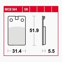 TRW Lucas Bremsbeläge organisch MCB564 31,4x51,9x5,5mm