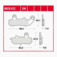 TRW Lucas Bremsbeläge Sintermetall Street MCB612SH 99,2/83,2