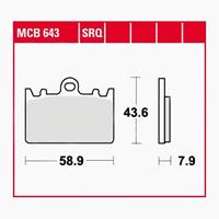 TRW Lucas Bremsbeläge organisch MCB643 58,9x43,6x7,9mm