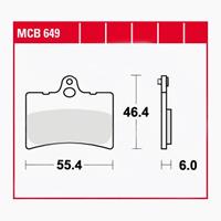 TRW Lucas Bremsbeläge organisch MCB649  55,4x46,4x6mm