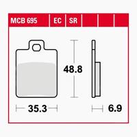 TRW Lucas Bremsbeläge Sintermetall Scooter MCB695SR 35,3x48,