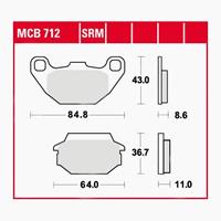 TRW Lucas Bremsbeläge Sintermetall Scooter MCB712SRM 84,8/64