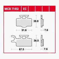 TRW SI Remblokken sinter metaal, en remschoenen voor de moto, MCB714SI