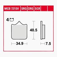 TRW Lucas Bremsbeläge Sintermetall MCB721SRT 34,9x40,5x7,5mm
