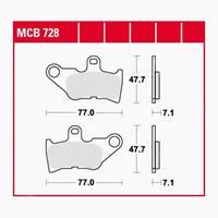 TRW Lucas Bremsbeläge organisch MCB728  77x47,7x7,1mm