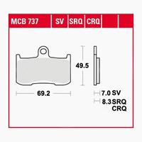 TRW Lucas Bremsbeläge organisch MCB737  69,2x49,5x7mm