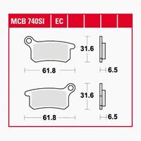 TRW SI Remblokken sinter metaal, en remschoenen voor de moto, MCB740SI
