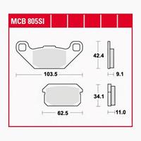 TRW Lucas Bremsbeläge Sintermetall Offroad MCB805SI 103,5/62