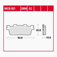 TRW Lucas Bremsbeläge organisch MCB821  93,6x35,8x10mm