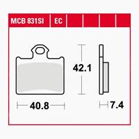 TRW Lucas Bremsbeläge organisch ECO MCB831EC 40,8x42,1x7,4mm