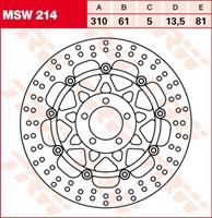 TRW MSW Zwevende remschijf, voor de moto, MSW214