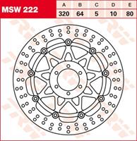 TRW MSW Zwevende remschijf, voor de moto, MSW222