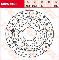 TRW MSW Zwevende remschijf, voor de moto, MSW238