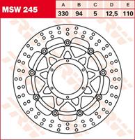 TRW MSW Zwevende remschijf, voor de moto, MSW245