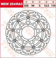 TRW MSW zwevende remschijf RAC design, voor de moto, MSW254RAC