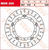 TRW MSW Zwevende remschijf, voor de moto, MSW269