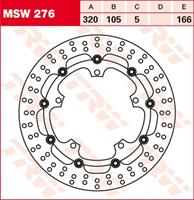 TRW MSW Zwevende remschijf, voor de moto, MSW276