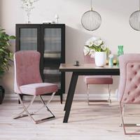 vidaXL Eetkamerstoelen 6 st 53x52x98 cm fluweel roze