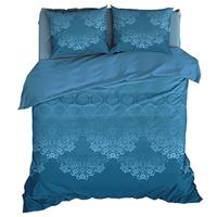 Satin d'Or Dekbedovertrek Baroque Teal-1-persoons (140 x 200/220 cm)