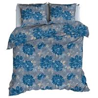 Satin d'Or Dekbedovertrek Bess Blauw-1-persoons (140 x 200/220 cm)