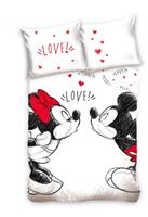 SlaapTextiel Minnie en Mickey Mouse Dekbedovertrek Love
