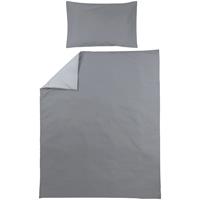 Meyco Dekbedovertrek Double Face Grijs/Lichtgrijs-Junior (120 x 150 cm)