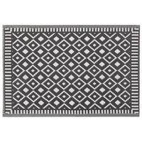 Beliani Outdoor vloerkleed zwart/wit SIROHI