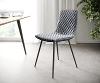 DELIFE 4-er-Set-Esszimmerstuhl Novi-Adesso Grau Samt 4-Fuß konisch