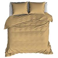 Satin d'Or Dekbedovertrek Streep Oker-1-persoons (140 x 200/220 cm)