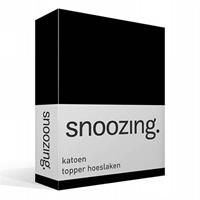Snoozing - Katoen - Topper - Hoeslaken - 160x220 - Zwart