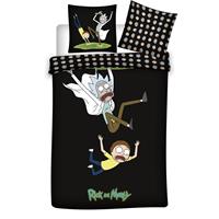 Rick And Morty Dekbedovertrek Portal Travel - Eenpersoons - 140 X 200 Cm - Bio Katoen