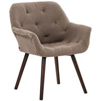 CLP Esszimmerstuhl Cassidy Stoff-taupe-Walnuss