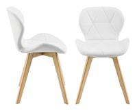 [EN.CASA] Esszimmerstuhl Älmhult 2-er Set 81x57 cm Kunstleder Weiß