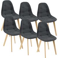 [EN.CASA] Esszimmerstuhl Kopparberg 6er-Set Schwarz