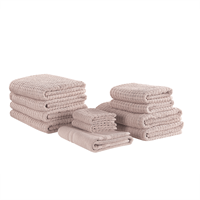Handdoek set van 11 katoen roze ATAI